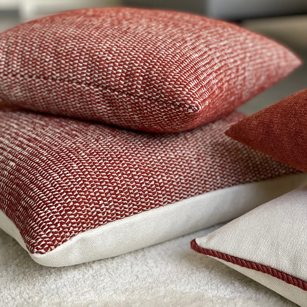 Sofakissen Rostrot gemustert 40x40 | Manufaktur Kissenliebe®