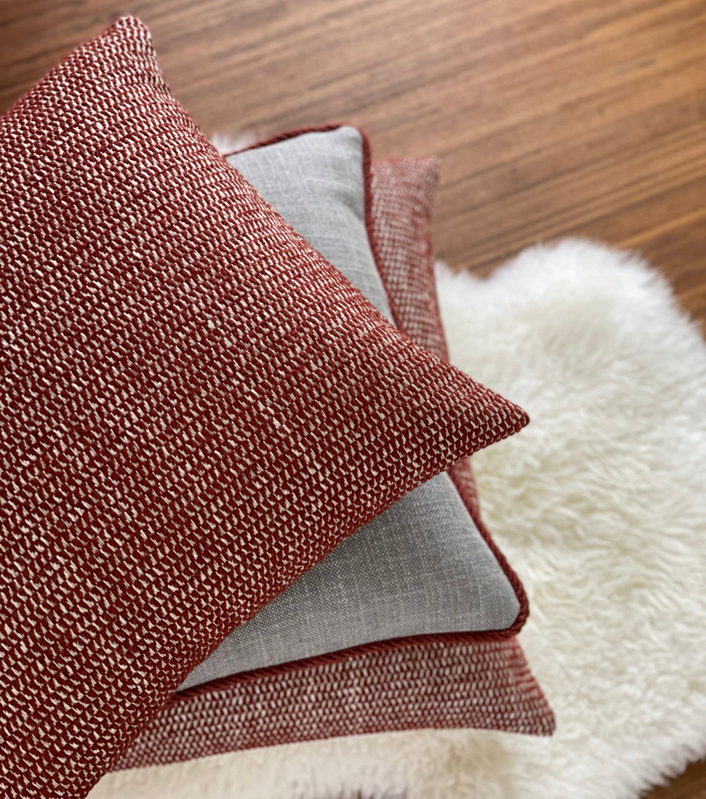 Sofakissen Rostrot gemustert 40x40 | Manufaktur Kissenliebe®