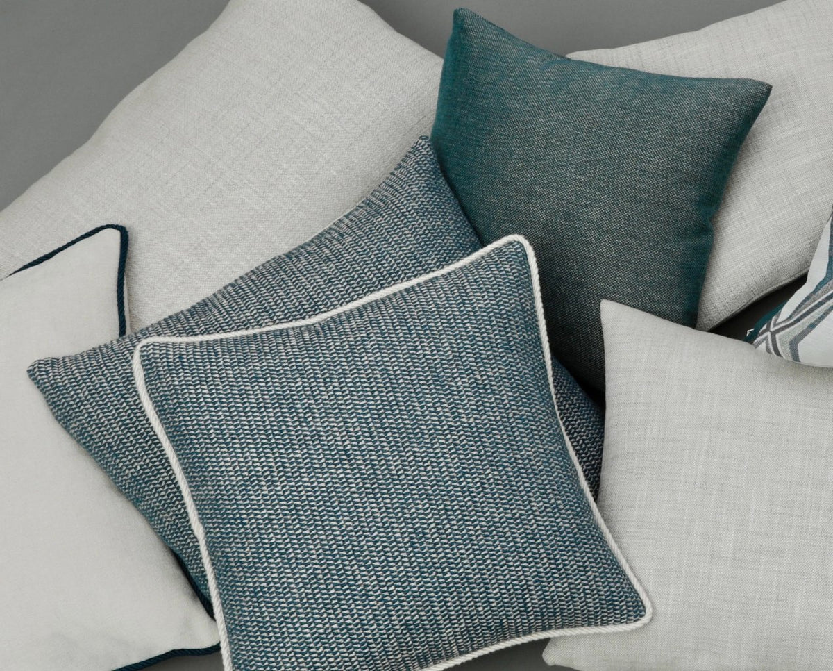 Sofakissen CROCHET Petrol Elfenbein 40x40