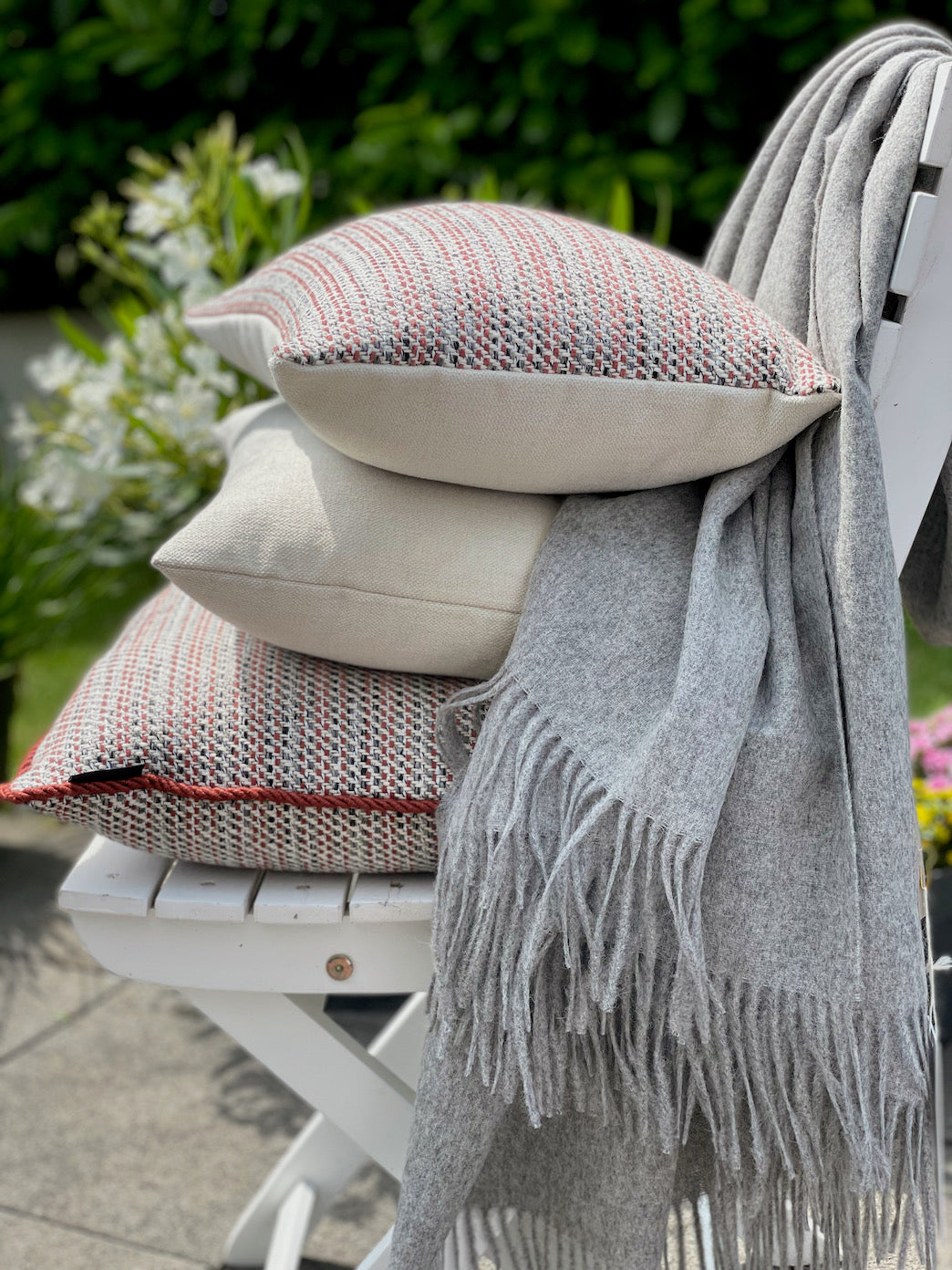 Alpaka Plaid light-gray 130x200 Manufaktur Kissenliebe®
